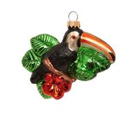 Krebs Glas Lauscha - Decorazione natalizia/decorazione natalizia in vetro - Tucano - Colore: nero/verde - Dimensioni: circa 8,5 cm