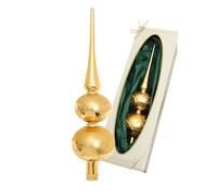 Krebs Glas Lauscha - Decorazione per albero di Natale in vetro - doppia punta - Colore: oro con decorazione a stella di neve - Dimensioni: circa 30 cm - Made in Germany
