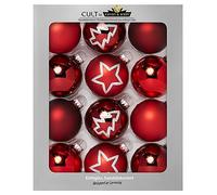 KREBS & SOHN Sfere di, Stelle Rosse, 12er Set (5,7 cm)