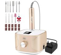 Kredioo Fresa per Unghie Professionale 35000RPM, Fresa Unghie, Lima Per Unghie Elettrica, Manicure e Pedicure, Trapano Elettrico per Rimozione Gel/Smalto, Oro