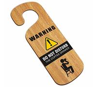 KREEPO Attenzione non disturbare il bevitore di caffè MDF porta segno Hanger Size(24cm x 8.5cm)_kr46