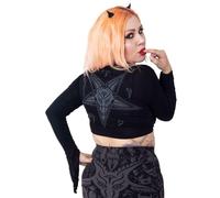 Kreepsville 666 Capra Testa Pentagramma Gotico Punk Scheletro Tie Maglia Gttghp