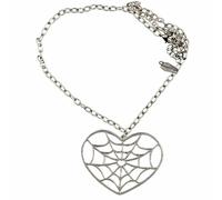 Kreepsville 666 Ragnatela Cuore Punk Moda Edgy Ragno Spettrale Horror Collana