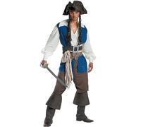Kreeqe Autentico costume da capitano pirata per adulti, gioco di ruolo fantasy, semplice per l'ultimo minuto, costume da cosplay (uomo, taglia L)