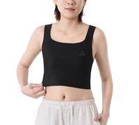 Kreeqe Binder Petto Senza Cuciture per Le Donne Transgender Tomboy Pullover No Show FTM Binder Trans Breast Binder Bra Tank Top, nero, 4X-Large