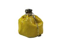 Kreeqe Borsa a tracolla retrò glitterata per mini bottiglie, con coperchio sicuro, porta oggetti essenziali per il telefono, moda urbana da strada (giallo, M)