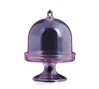 Kreeqe Confezione da 12 eleganti contenitori in plastica trasparente per San Valentino, caramelle, cuori, per matrimoni, feste di compleanno (rosa traslucido, M)