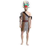 Kreeqe Costume appariscente per adulti con motivi di animali in stile tribale - look fauna selvatica - Giornata dei popoli indigeni - Giornata nazionale dei popoli indigeni - Halloween (I,M)