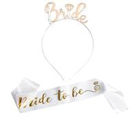 Kreeqe Elegante set di accessori per sposa con velo, fascia per capelli e fascia per capelli, accessori essenziali per feste nuziali (D,M)