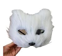 Kreeqe Maschere magiche per Halloween e feste in maschera, in plastica, mezza copertura per viso per adulti dai 15 anni in su, per feste e cosplay (bianco lucido, M)