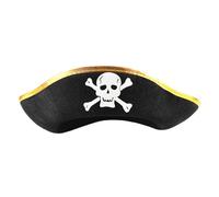 Kreeqe Set completo per costume da pirata, cappello con occhiello, pistola, spada, telescopio, accessori per Halloween, cosplay, feste (cappello grande, M)