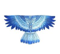 Kreeqe Splendido mantello a forma di ala d'aquila per adulti, accessorio di scena per feste di Halloween, colori vivaci, accessorio per personaggio di uccello (azzurro, taglia L)
