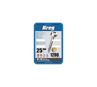 Kreg - 1200 viti zincate - 6 x 25 mm - filettatura spessa - Maxi-Loc quadrata
