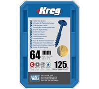 Kreg - 125 viti Blue-Kote - 8 x 64 mm - filettatura spessa - Maxi-Loc quadrato