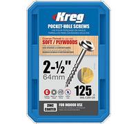 Kreg - 125 viti zincate - 8 x 64 mm - filettatura spessa - Maxi-Loc quadrata