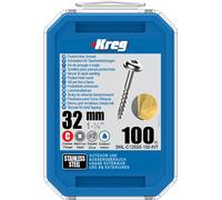 KREG 32mm Acciaio Inox Tascabili Viti Zigrinato 100pk -C125S5-100-EUR