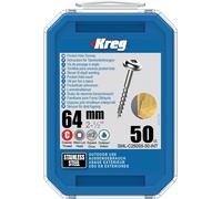 KREG 64mm Acciaio Inox Tascabili Viti Zigrinato 50 Set SML-C250S5-50-EUR