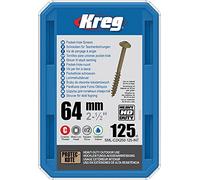 Kreg HD Pocket-Hole Screws 64 mm, Protec-Kote, Maxi-Loc, Coarse Thread, 125 pezzi