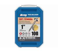 Kreg Vite in zinco di alta qualità lunghezza 25 mm, filettatura grossa, confezione da 100 - Perfetta per progetti in legno in interni