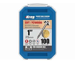KREG KRE00052 Zinco 25 mm con filettatura Grossis-Confezione da 100 viti SML-C1