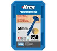 Kreg Rivestimento Blu Tascabili Viti - 51mm, #8 Zigrinato, Washer-Head, 250ct