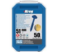 KREG Rivestimento Blu Tascabili Viti - 51mm,8 Zigrinato, Washer-Head, 50ct