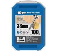 KREG Viti di zinco di alta qualità, lunghezza della vite 38 mm, filettatura fine, confezione da 100 pezzi, ideali per progetti interni in legno