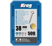 KREG Zinco Tasca Viti - 38mm/1-1 / 2″ #6 Fine Testa di Pan 500 Set