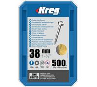 KREG Zinco Tasca Viti - 38mm/1-1 / 2″ #6 Fine Testa di Pan 500 Set