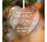 Kreiphantom Ornamento di nozze personalizzato Regali per coppie Ornamenti di cristallo sposati 2025 Regali di addio al nubilato per la sposa Mr e Mrs Gift Just Married Christmas Ornament Newlyweds
