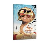 Krem Poster da parete su tela con scritta "Fear and Loathing in Las Vegas", idea regalo per amici, camera da letto, soggiorno, stile moderno, 30 x 45 cm, con cornice