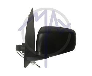 Kremer MFT174-L Retrovisore a Cavi, Specchio Convesso Cromato, Nero