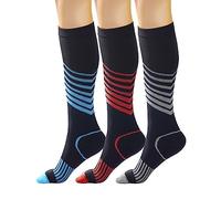 Kreori Uomo Calze Compressione, Lunghe, mediche, Sportive, Volo, PAT1-3 Paia, S/M
