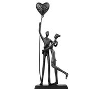 Kresecioo Regali di nozze, anniversario per coppia lei lui, scultura in ferro di coppia innamorata, statue in metallo da 30,5 cm per decorazione domestica, anniversario di matrimonio, regali romantici