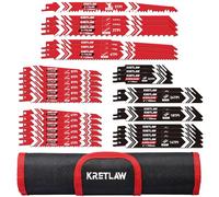 KRETLAW Set di 36 Lame per Seghetto Alternativo, Lame di Ricambio in HCS e Bimetallo per Legno, Metallo e Plastica con Custodia