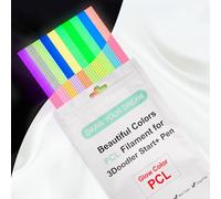 Kretrum Glow in the Dark Filament PCL Compatibile con 3Doodler Start + Pen, 2,5 mm 10 Colore Glow Filamenti per 3D Doodler Ricariche, Ogni Colore 15 cm x 10 pcs, Totale 100 pcs