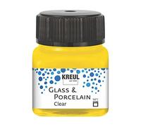 Kreul 16202-Vetro Giallo Sole, Barattolo da 20 ml, Vernice Base d'Acqua Porcellana, ad Asciugatura Rapida, Trasparente Come Il Vetro, Sunny Yellow