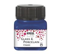 KREUL 16213 - Vetro e porcellana Classico blu reale, in barattolo da 20 ml, vernice brillante a base d'acqua per vetro e porcellana, a rapida essiccazione, opaca