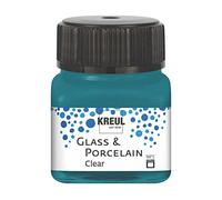 Kreul 16216-Vetro Turchese Chiaro, in Barattolo, Vernice Trasparente a Base d'Acqua per Vetro e Porcellana, ad Asciugatura Rapida, cristallina, Colore Turquoise, 20 ml, 16216