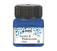 Kreul 16217-Glass & Porcelain Clear Blu Scuro, in Barattolo, Vernice Trasparente a Base d'Acqua per Vetro e Porcellana, ad Asciugatura Rapida, cristallina, Colore Dark Blue, 20 ml, 16217