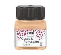 Kreul 16249 - Vetro & Porcellana Classico champagne metallizzato, in barattolo da 20 ml, vernice brillante a base d'acqua per vetro e porcellana, a rapida essiccazione, coprente