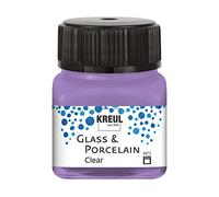 Kreul 16295 - Glass & Porcelain Clear Lilac, in Barattolo da 20 ml, Vernice Trasparente a Base d'Acqua per Vetro e Porcellana, ad Asciugatura Rapida, cristallina