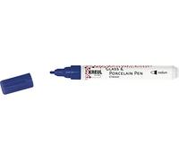 KREUL 16407 - Glass & Porcelain Pen Classic medium, blu reale, punta tonda, spessore del tratto circa 2-4 mm, pennarello per porcellana con colore brillante, coprente e resistente alla luce
