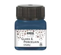 Kreul 16637 - Vetro e porcellana Chalky Navy Blue, 20 ml vetro, vernice morbida - opaca a base d'acqua per vetro e porcellana, a rapida essiccazione, coprente