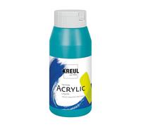 KREUL 17046 - Solo Goya Triton Vernice acrilica Blu Turchese, flacone da 750 ml, Essiccazione Rapida e Opaca, Vernice a Base d'Acqua, qualità da Studio, buona Copertura e Alta resa