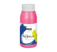 Kreul 17063 - Solo Goya Triton Vernice acrilica Rosa Fluorescente, flacone da 750 ml, Essiccazione Rapida e Opaca, Vernice a Base d'Acqua, qualità da Studio, buona Copertura e Alta resa
