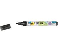 KREUL 17709 - Marcatore acrilico Triton medio, nero, larghezza tratto da 1 a 3 mm, per linee e scritte, essiccazione opaca in seta, resistente alle intemperie su superfici assorbenti