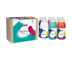 KREUL 17799 - Triton Acrylic Liquid Set Modern Mix Colors 6 x 750 ml, set colorato e armoniosamente coordinato di colori acrilici per artisti di alta qualità, adatti alla miscelazione