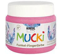 Kreul 23120-Vernice Scintillante Mucki, Rosa Polvere di Fata, parabeni, glutine, Senza lattosio e vegana, Lavabile, verniciabile con Pennello e Dita, Colore Pink, 150 ml, 23120