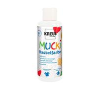 Kreul 24101-Mucki Artigianale Bianco, Pittura per Bambini a Base d'Acqua, Lavabile, verniciabile con Pennello e Spugna, Colore White, 80 ml, 24101